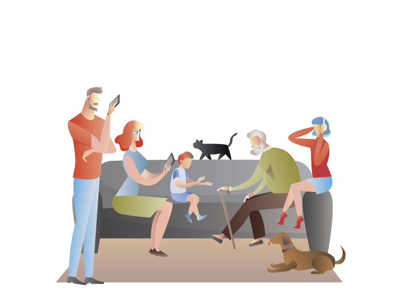 Famiglia felice e soddisfatta