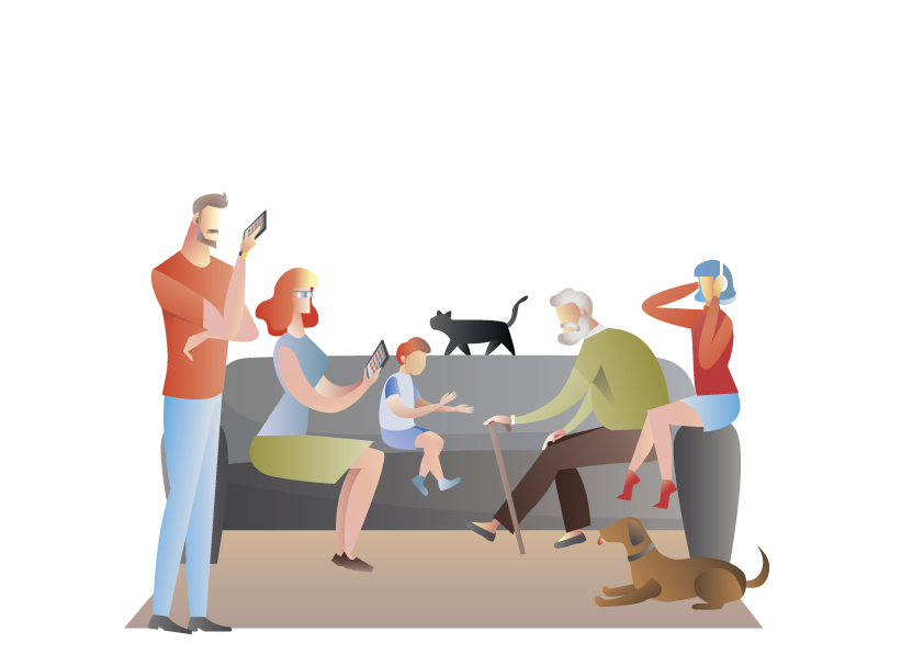 Famiglia felice e soddisfatta